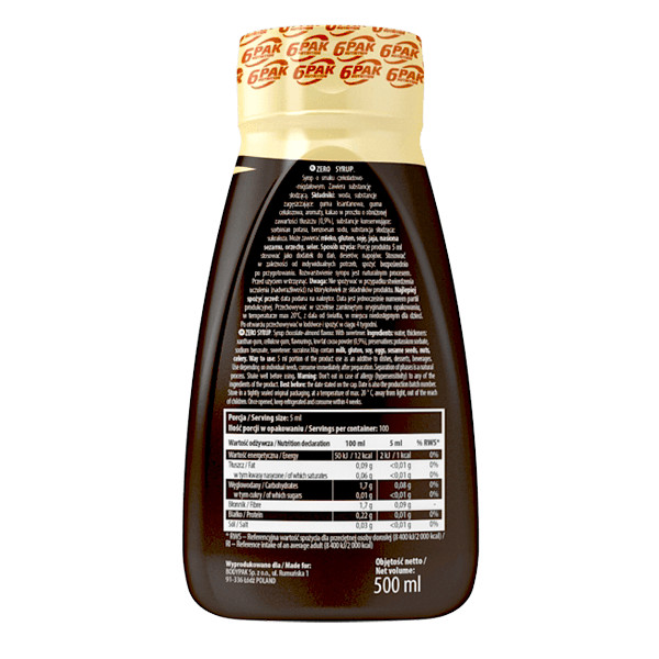 Syrup ZERO Chocolate-Almond - Sos ZERO o smaku czekolady z migdałem - 500ml