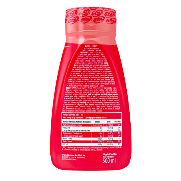 Syrup ZERO Raspberry - 500ml