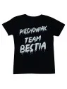 Damski T-shirt TEAM BESTIA Czarno-biały