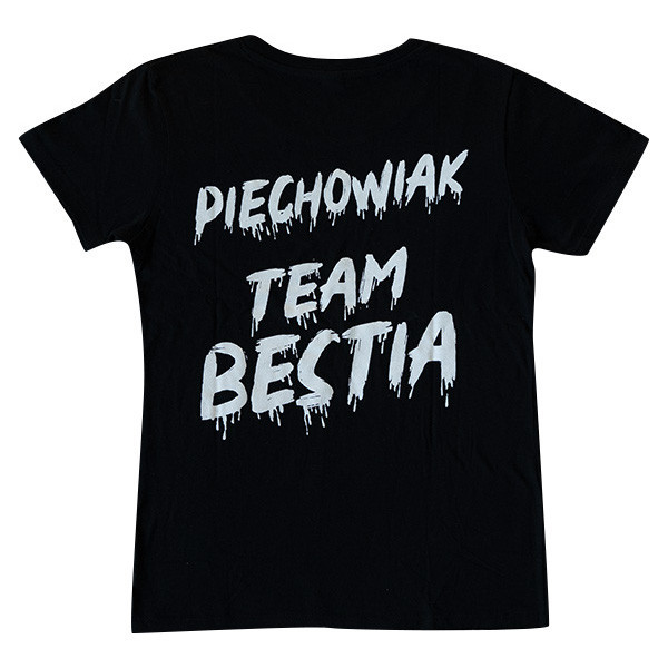 Damski T-shirt TEAM BESTIA Czarno-biały