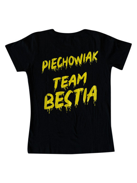 Damski T-shirt TEAM BESTIA Czarno-żółty