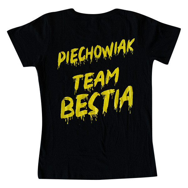 Damski T-shirt TEAM BESTIA Czarno-żółty