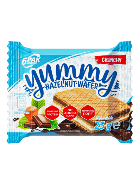 Yummy Hazelnut Wafer - Mleczno-orzechowy wafelek wypełniony kremem - 25g