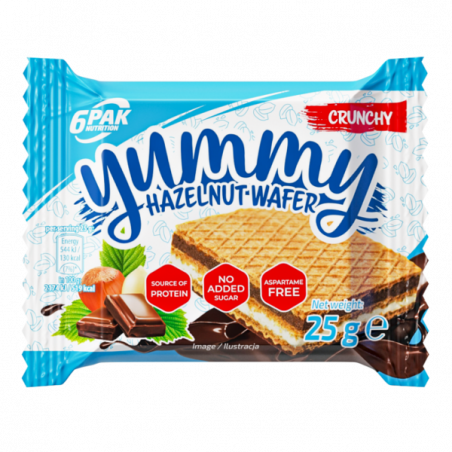 Yummy Hazelnut Wafer - Mleczno-orzechowy wafelek wypełniony kremem - 25g