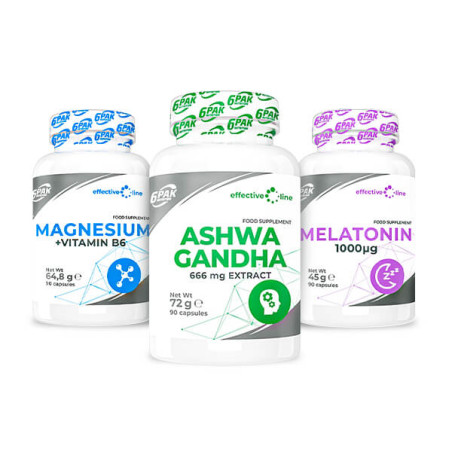 Ashwagandha + Magnez + Melatonina - Lepszy sen i regeneracja