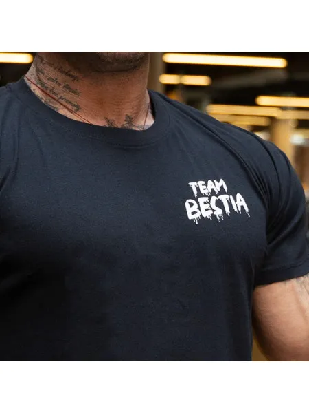 Męski T-shirt TEAM BESTIA Czarno-biały