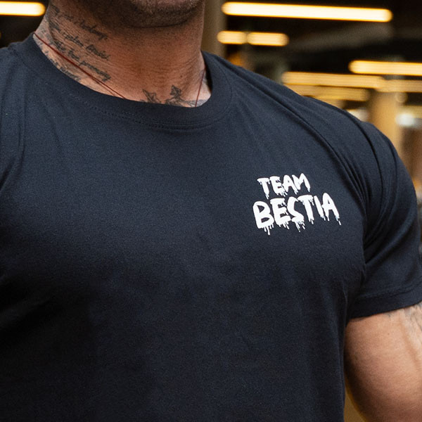 Męski T-shirt TEAM BESTIA Czarno-biały