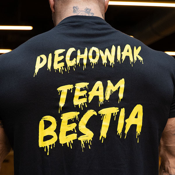 Męski T-shirt TEAM BESTIA Czarno-żółty