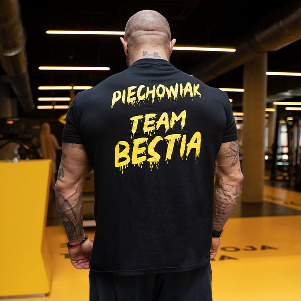 Męski T-shirt TEAM BESTIA Czarno-żółty