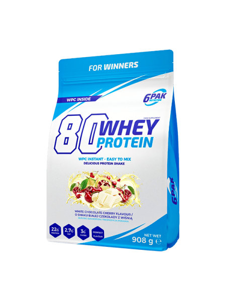 Białko 80 Whey Protein - 908g - White Chocolate-Cherry