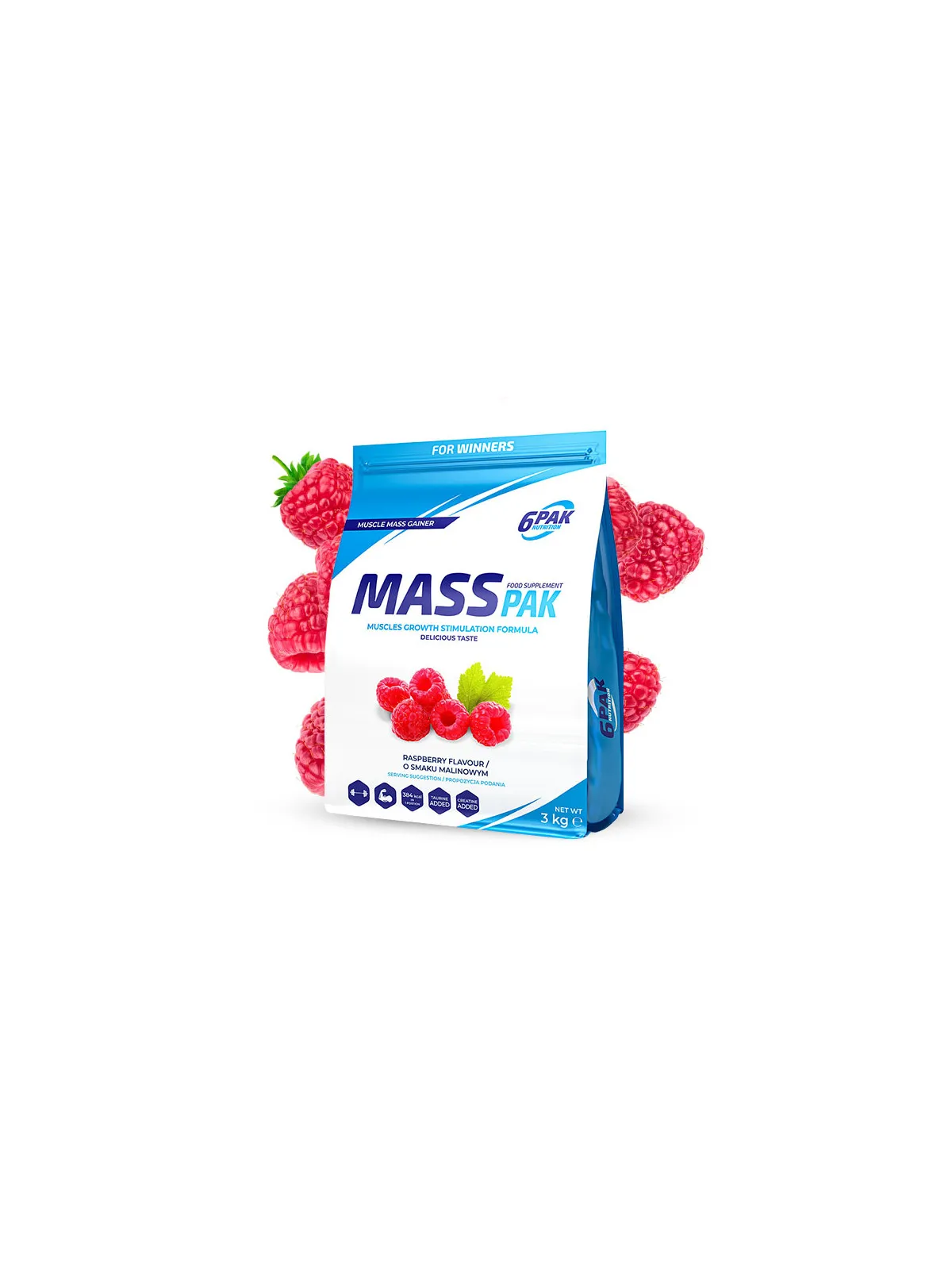 Gainer MASS PAK - 3 kg - Raspberry