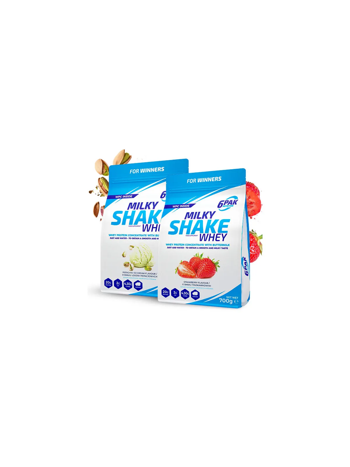 Odżywka białkowa Milky Shake Whey - Zestaw dwóch smaków - 2x700g