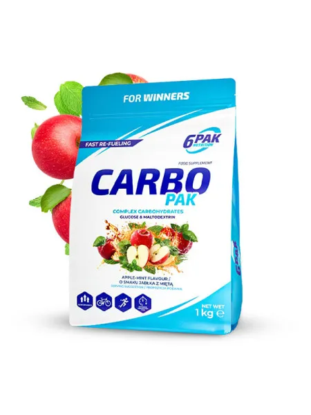 Carbo PAK - Węglowodany w proszku - 1000g - Apple Mint