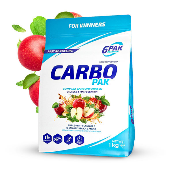 Carbo PAK - Węglowodany w proszku - 1000g - Apple Mint