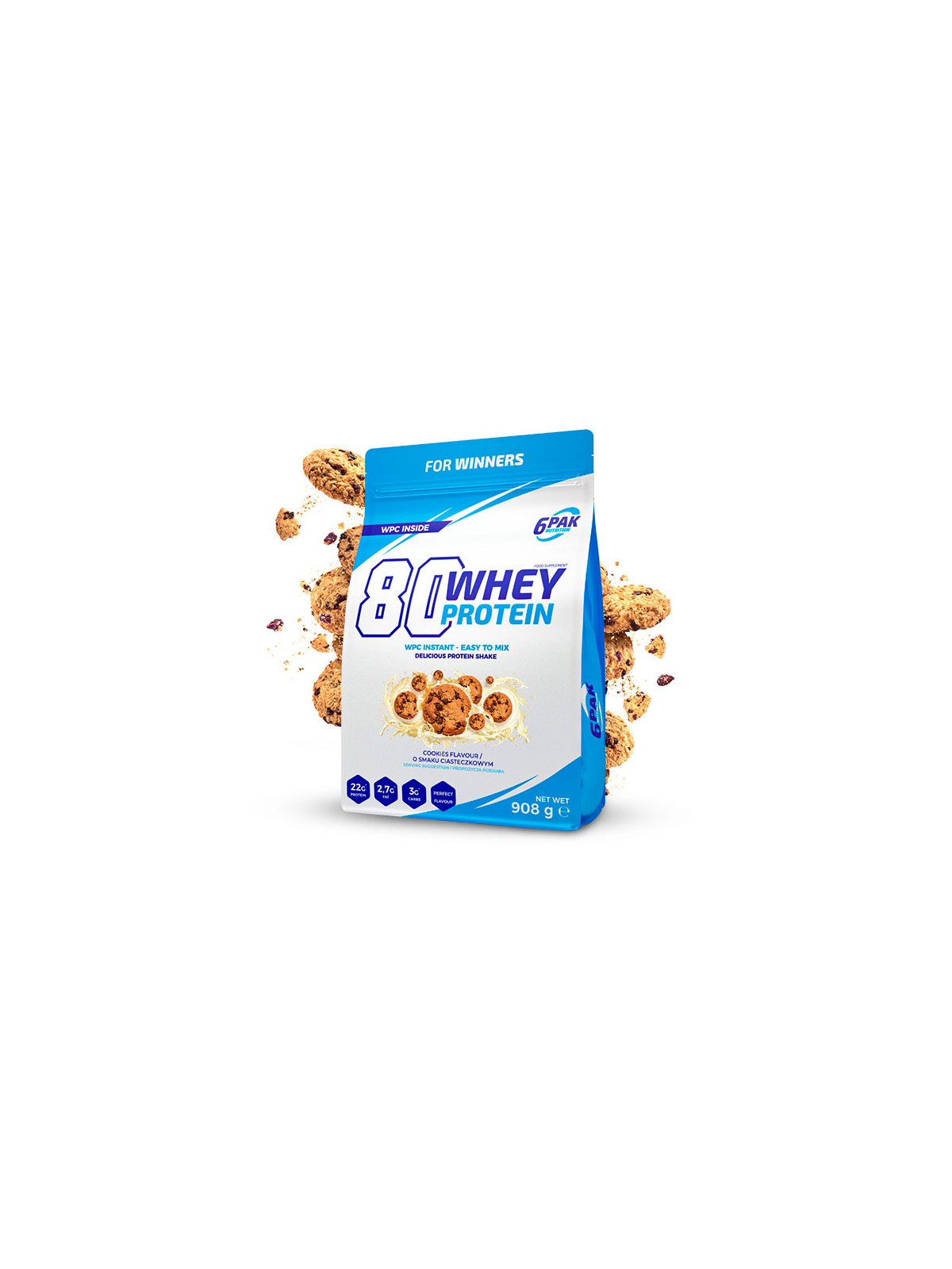 Białko 80 Whey Protein - 908g - Cookies