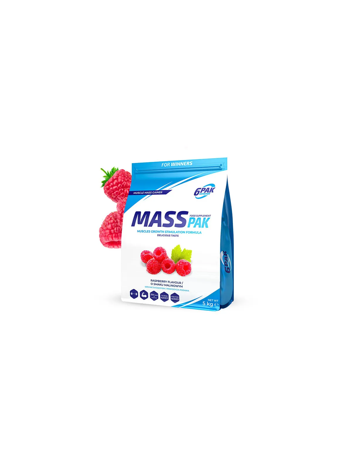 Gainer MASS PAK - 5 kg - Raspberry
