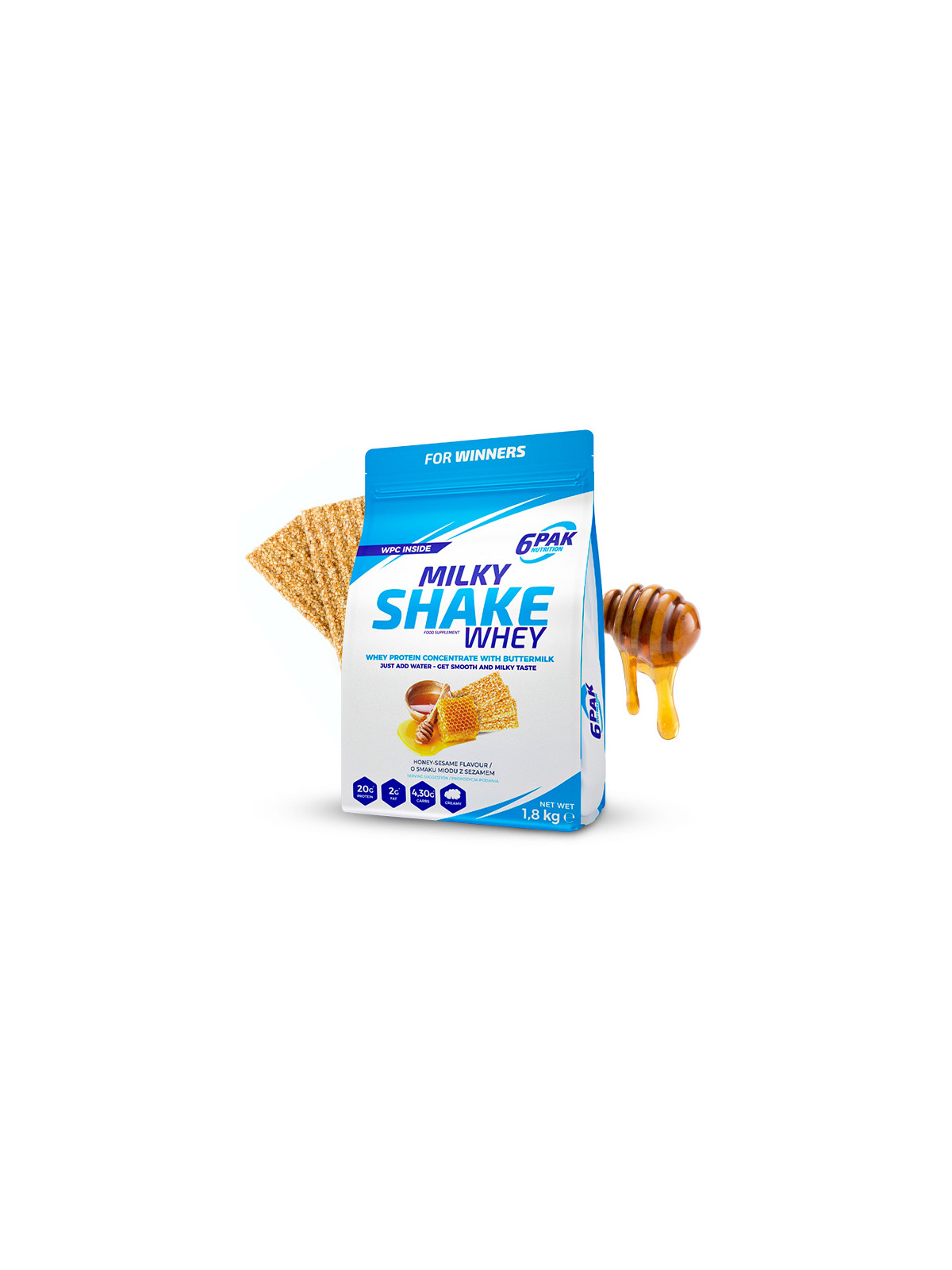 Odżywka białkowa Milky Shake Whey - 1800g - Honey Sesame