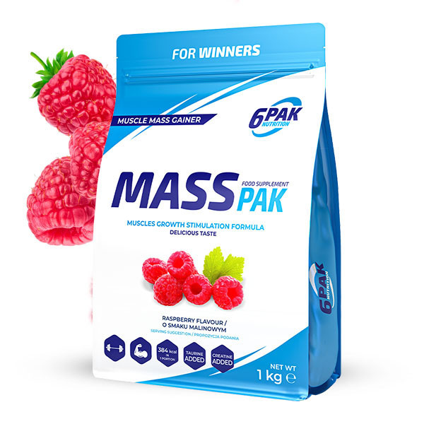 Gainer MASS PAK - 1 kg - Raspberry