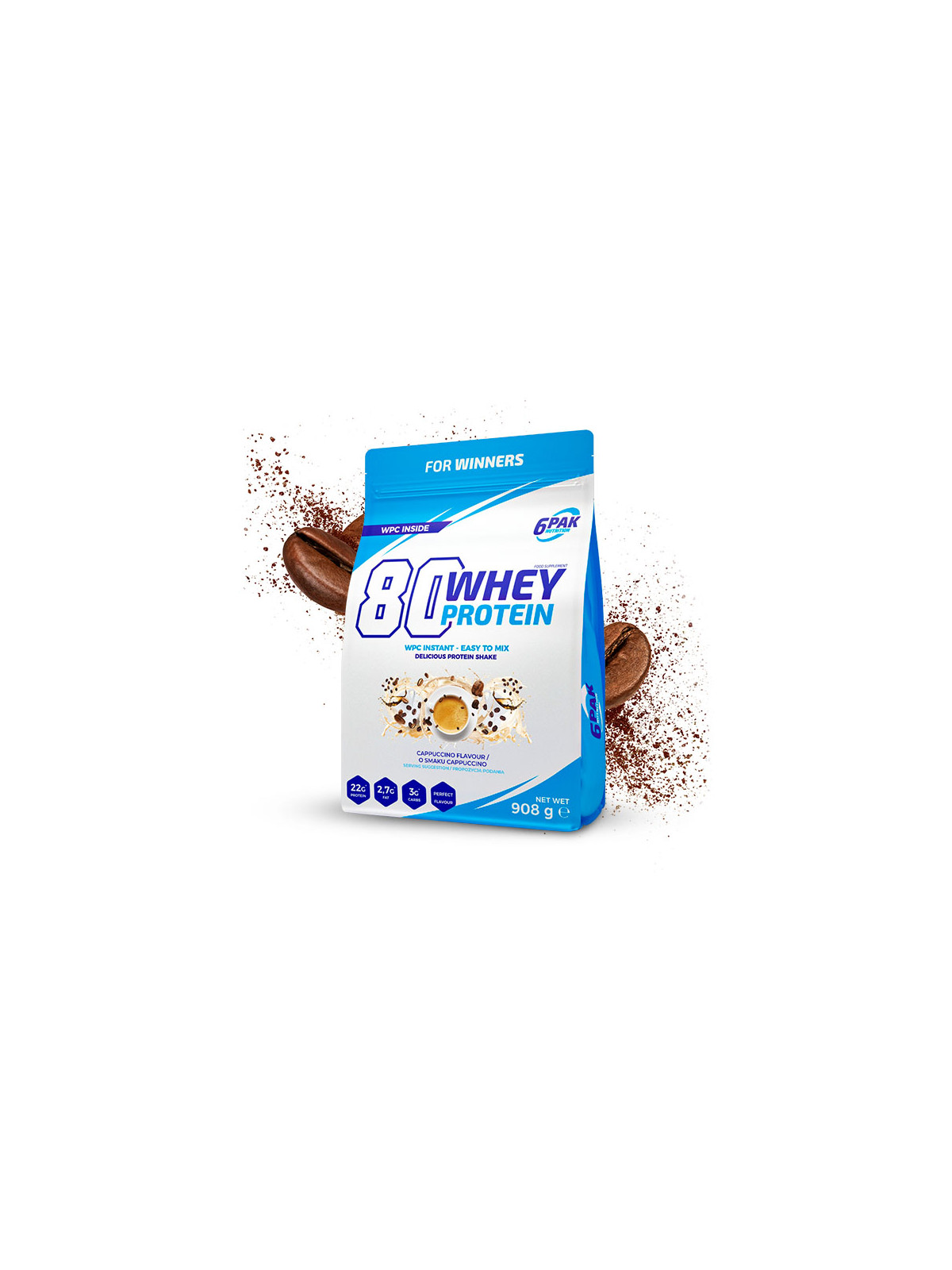 Białko 80 Whey Protein - 908g - Cappuccino