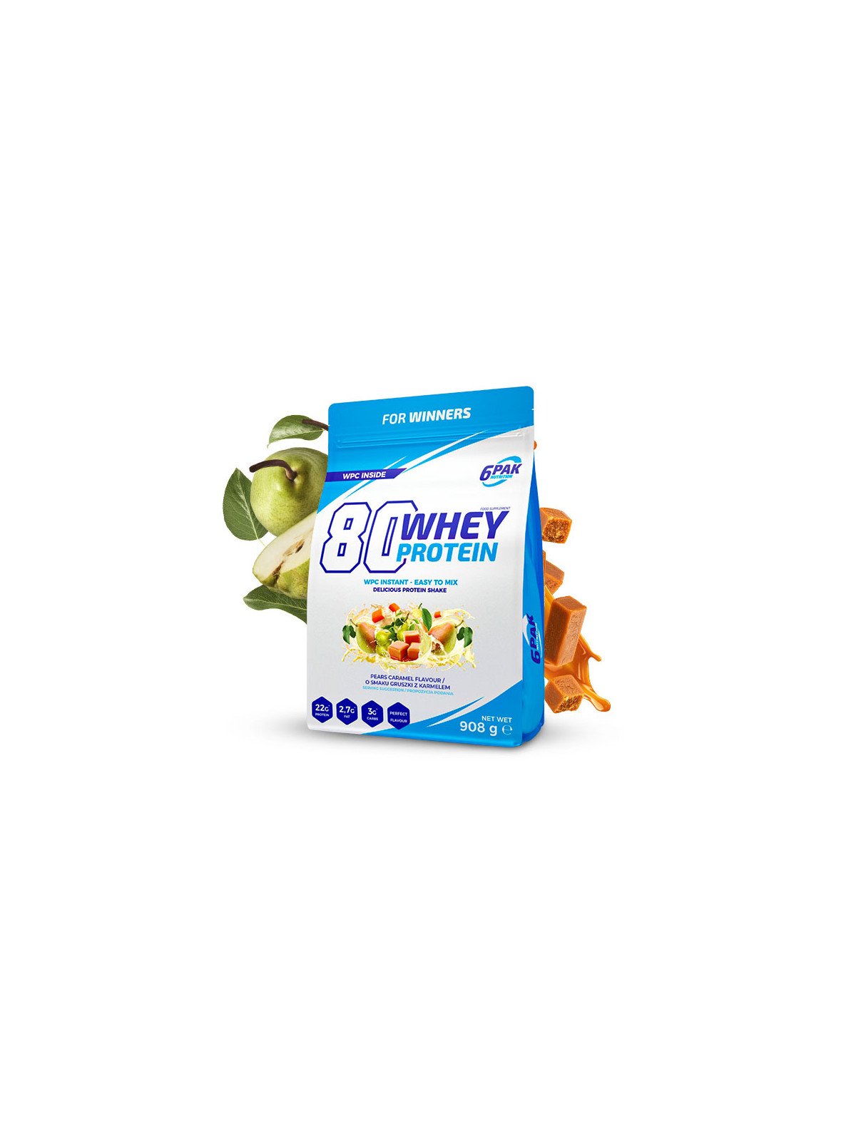 Białko 80 Whey Protein - 908g - Pears-Caramel