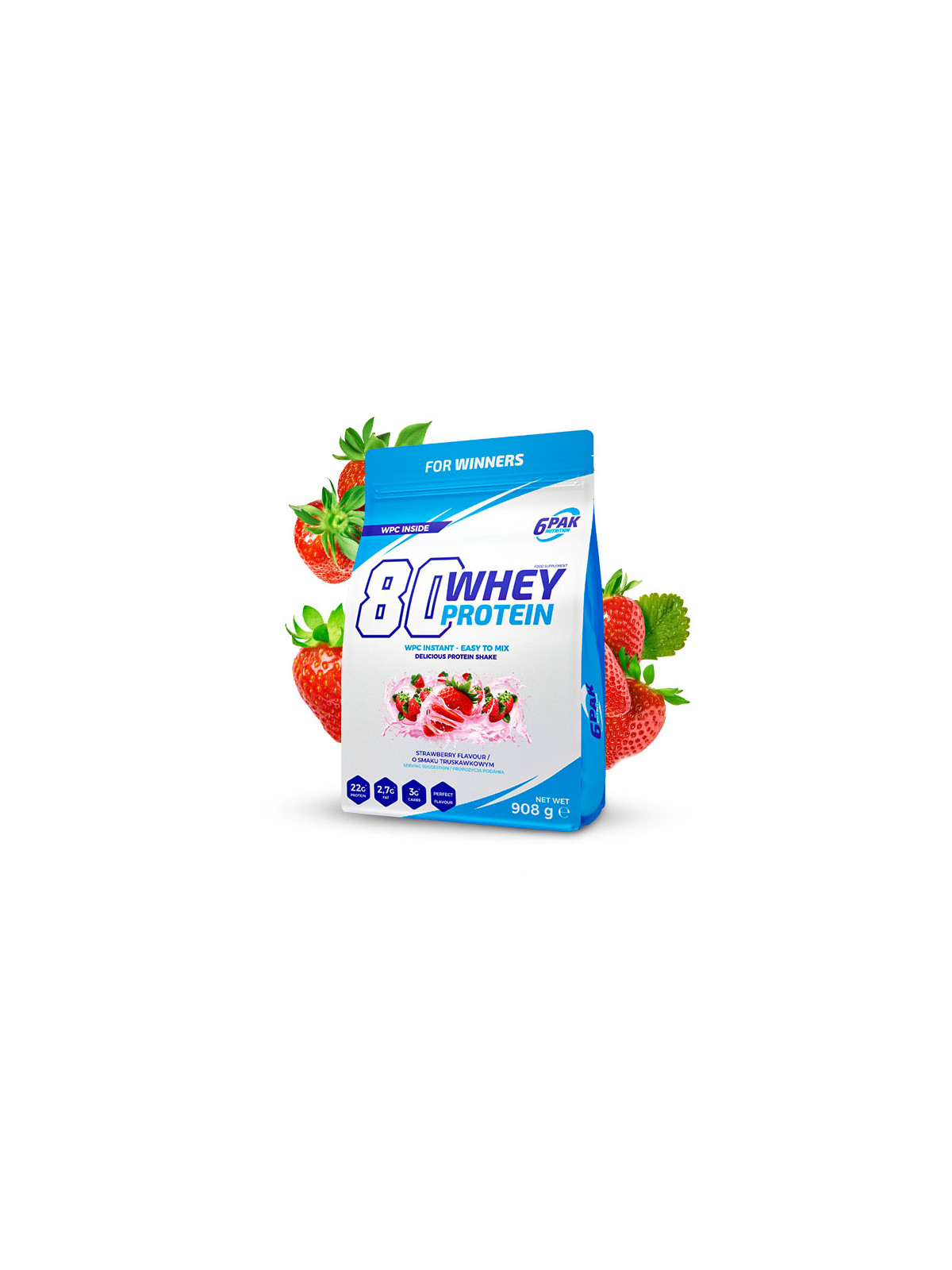 Białko 80 Whey Protein - 908g - Strawberry