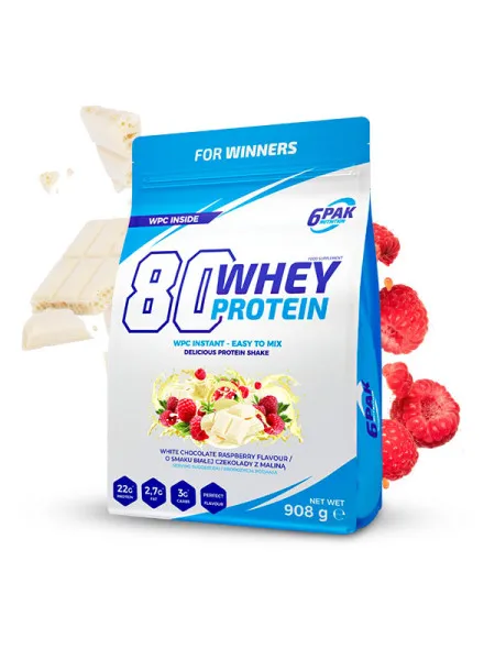 Białko 80 Whey Protein - 908g - White Chocolate-Raspberry