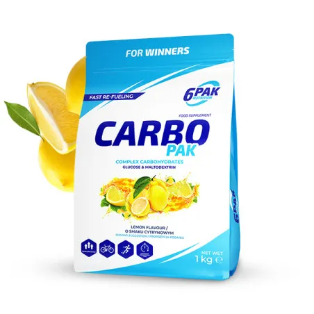 Carbo PAK - Węglowodany w proszku - 1000g - Lemon