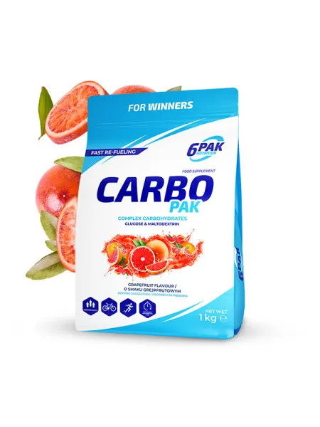 Carbo PAK - Węglowodany w proszku - 1000g - Grapefruit
