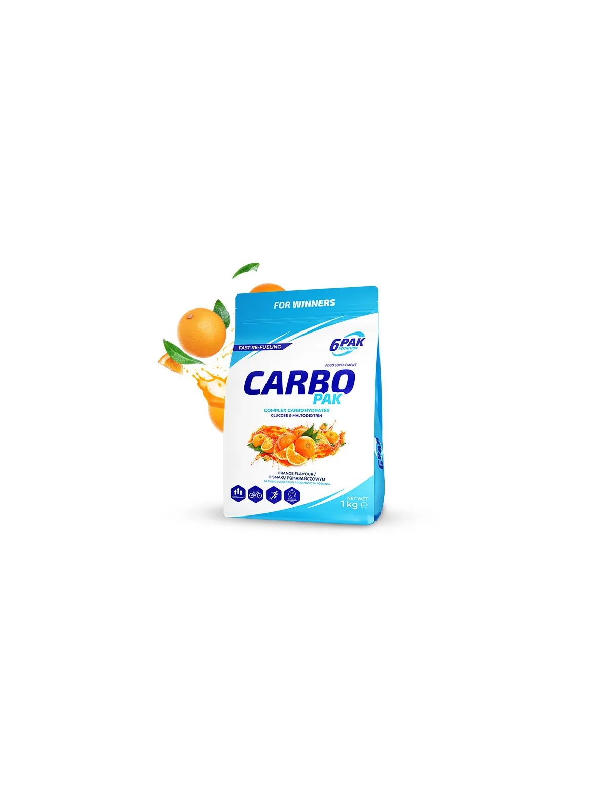 Carbo PAK - Węglowodany w proszku - 1000g - Orange
