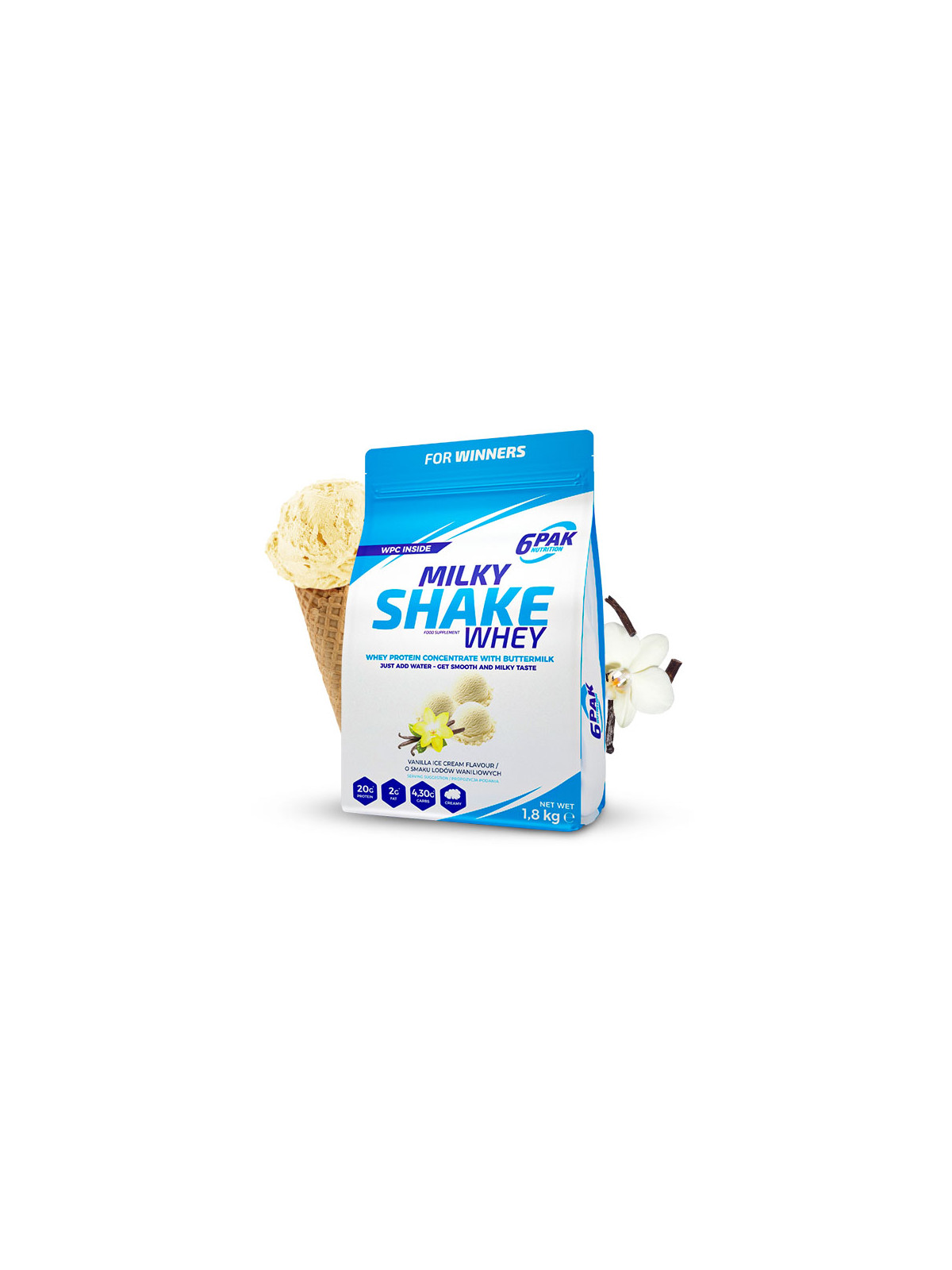 Odżywka białkowa Milky Shake Whey - 1800g - Vanilla Ice Cream