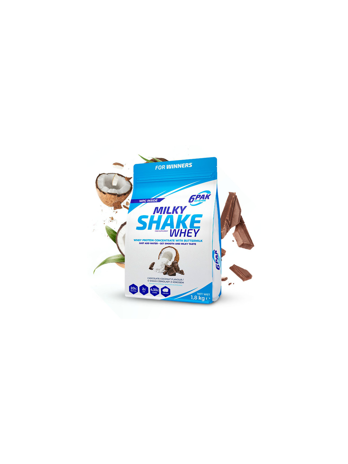 Odżywka białkowa Milky Shake Whey - 1800g - Coconut-Chocolate