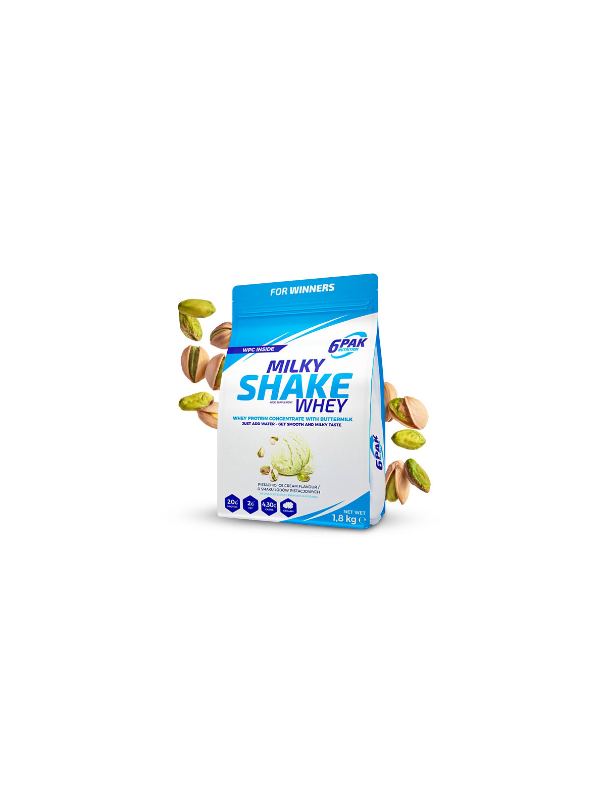 Odżywka białkowa Milky Shake Whey - 1800g - Pistachio Ice Cream