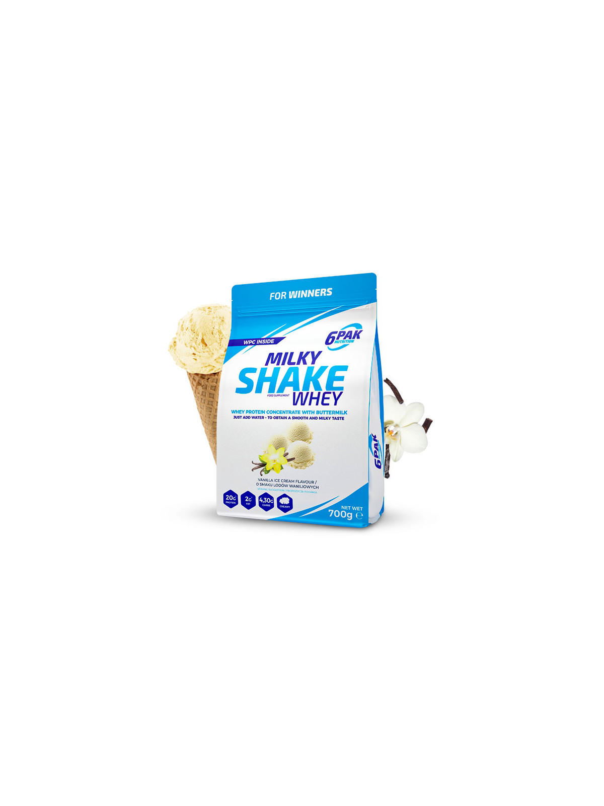 Odżywka białkowa Milky Shake Whey - 700g - Vanilla Ice Cream