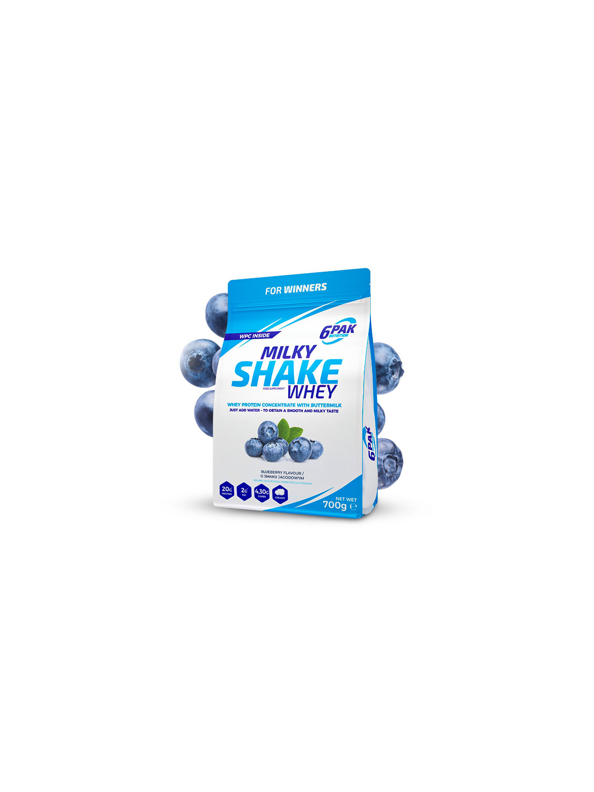 Odżywka białkowa Milky Shake Whey - 700g - Blueberry