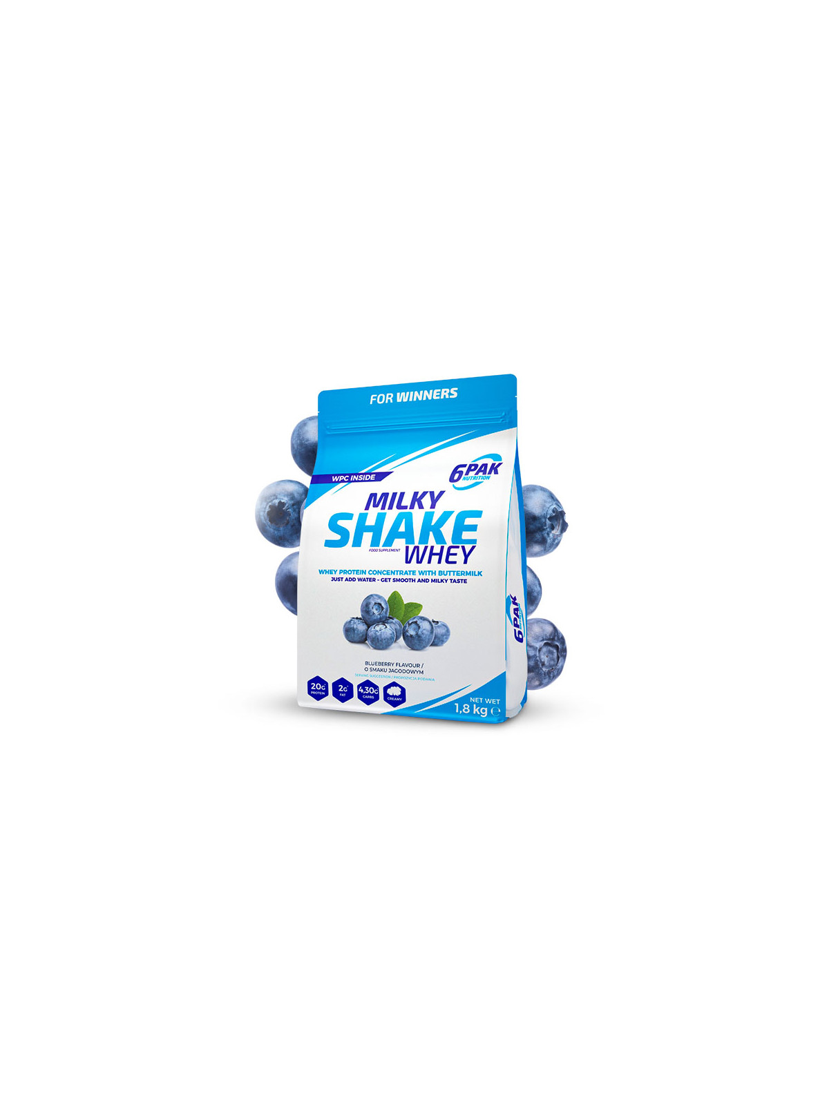 Odżywka białkowa Milky Shake Whey - 1800g - Blueberry