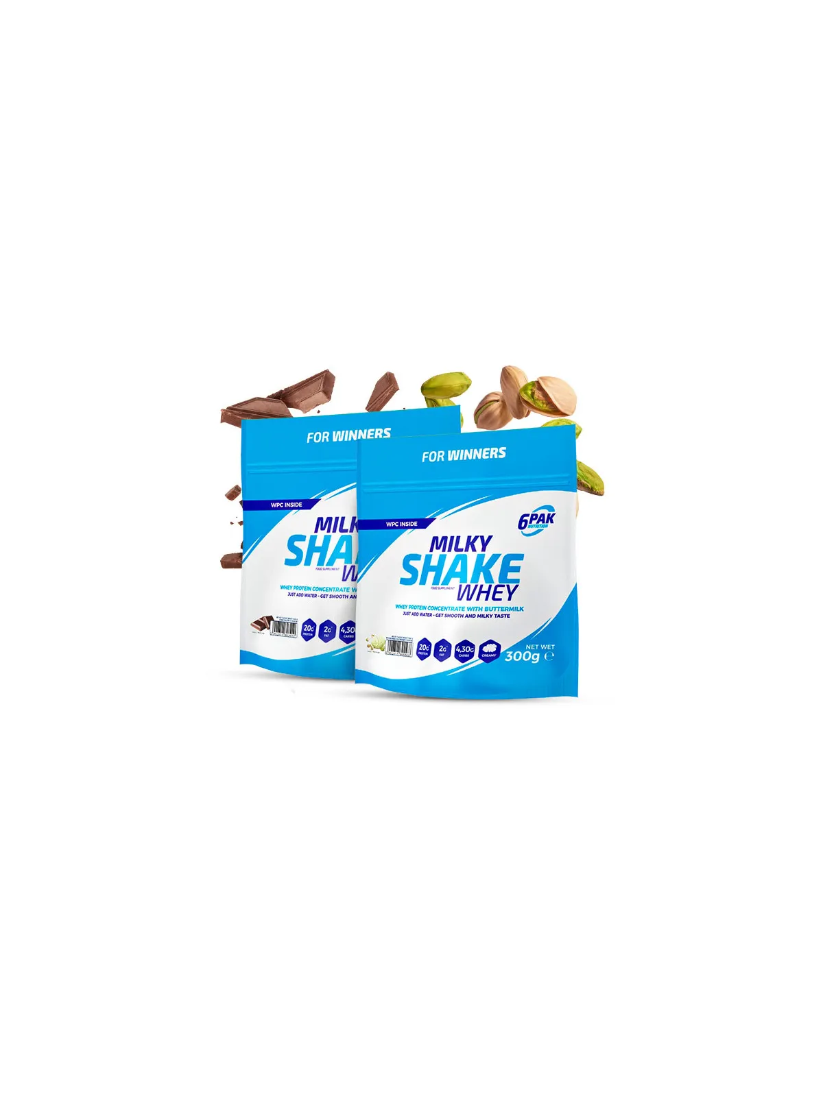 Odżywka białkowa Milky Shake Whey - Zestaw dwóch smaków - 2x300g