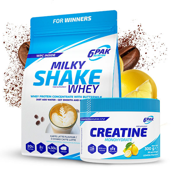 Kremowe Białko Milky Shake Whey w zestawie z kreatyną