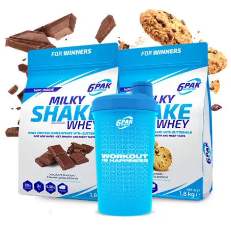 Odżywka białkowa Milky Shake Whey - 2x1800g + Shaker GRATIS!