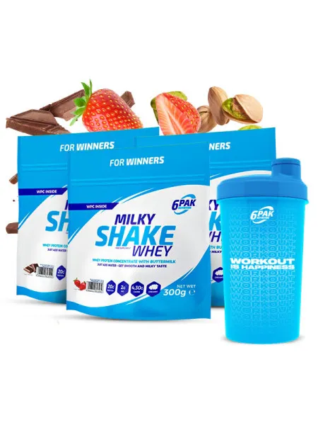 Odżywka białkowa Milky Shake Whey - 3x300g + Shaker GRATIS!