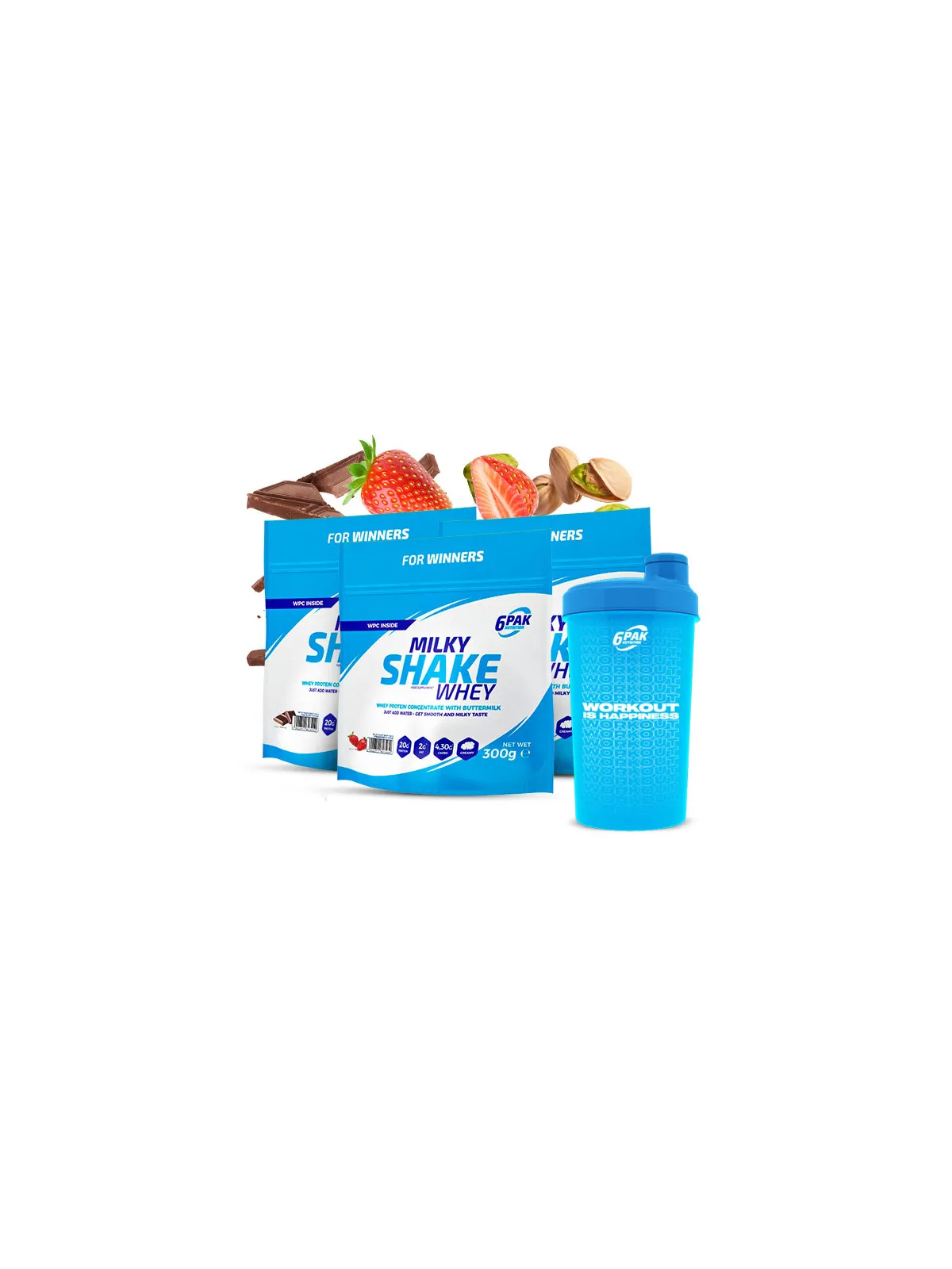 Odżywka białkowa Milky Shake Whey - 3x300g + Shaker GRATIS!