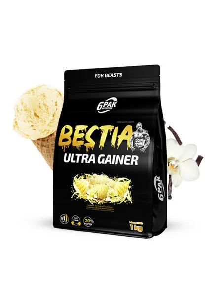 BESTIA Ultra Gainer - Odżywka na masę - 1000g - Vanilla Ice Cream