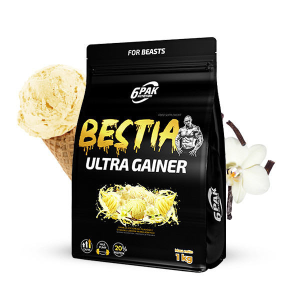 BESTIA Ultra Gainer - Odżywka na masę - 1000g - Vanilla Ice Cream