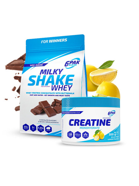 Białko Milky Shake Whey - 1800g + Kreatyna - 300g