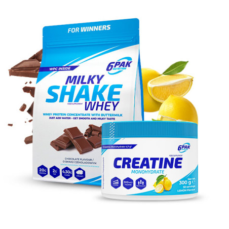 Białko Milky Shake Whey - 1800g + Kreatyna - 300g