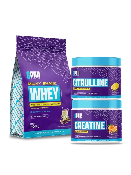 Zestaw suplementów na siłownię - Białko + Kreatyna + Cytrulina | Sklep 6PAK Nutrition