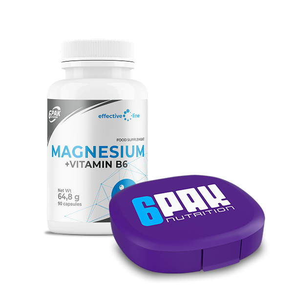 Magnez z witaminą B6 + Pillbox | 45 porcji | Sklep 6PAK Nutrition Magnez z witaminą B6 + Pillbox | 45 porcji | Sklep 6PAK Nutrition