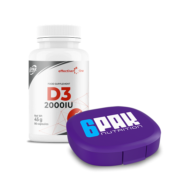 Witamina D3 + Pillbox | Zdrowe kości | Sklep 6PAK Nutrition Witamina D3 + Pillbox | Zdrowe kości | Sklep 6PAK Nutrition