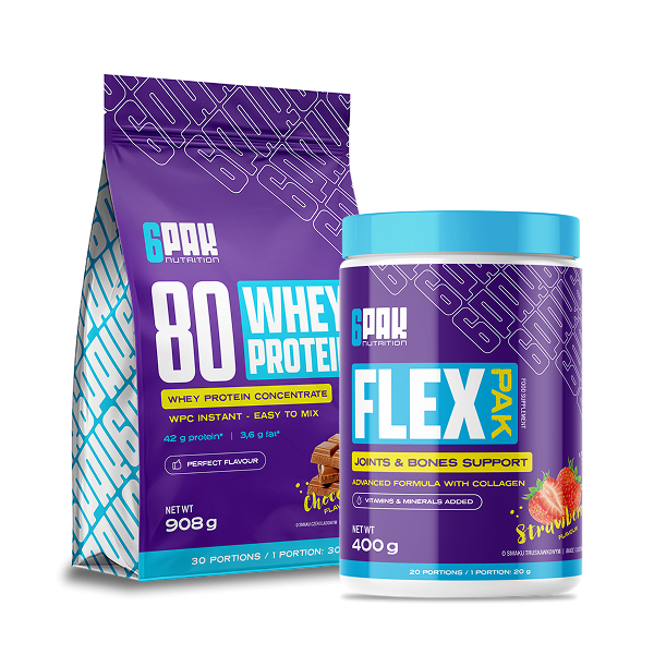 80 Whey Protein - 908g + FLEX PAK - 400g | Sklep 6PAK Nutrition 80 Whey Protein - 908g + FLEX PAK - 400g | Sklep 6PAK Nutrition