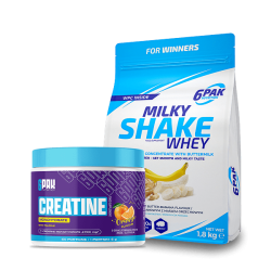 Białko Milky Shake Whey - 1800g + Kreatyna - 300g | Sklep 6PAK Nutrition