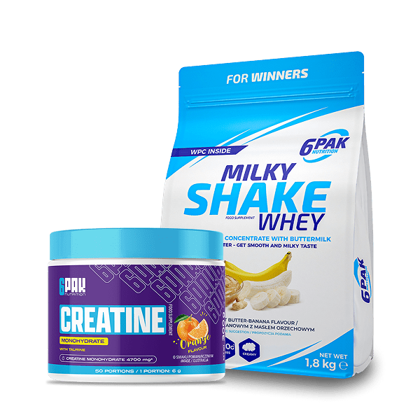 Białko Milky Shake Whey - 1800g + Kreatyna - 300g | Sklep 6PAK Nutrition Białko Milky Shake Whey - 1800g + Kreatyna - 300g | Sklep 6PAK Nutrition